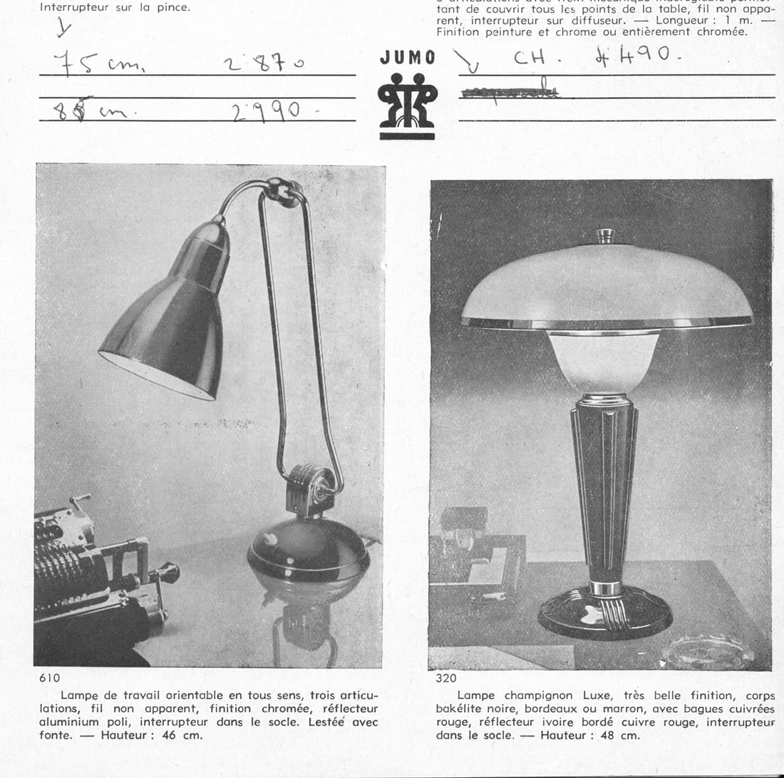 FRENCH MODERNIST MID CENTURY DESK LAMP JUMO BAKELITE ADNET - 5