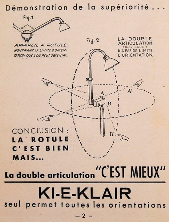 FRENCH INDUSTRIAL MODERNIST pair LAMPS KI-E-KLAIR - 9