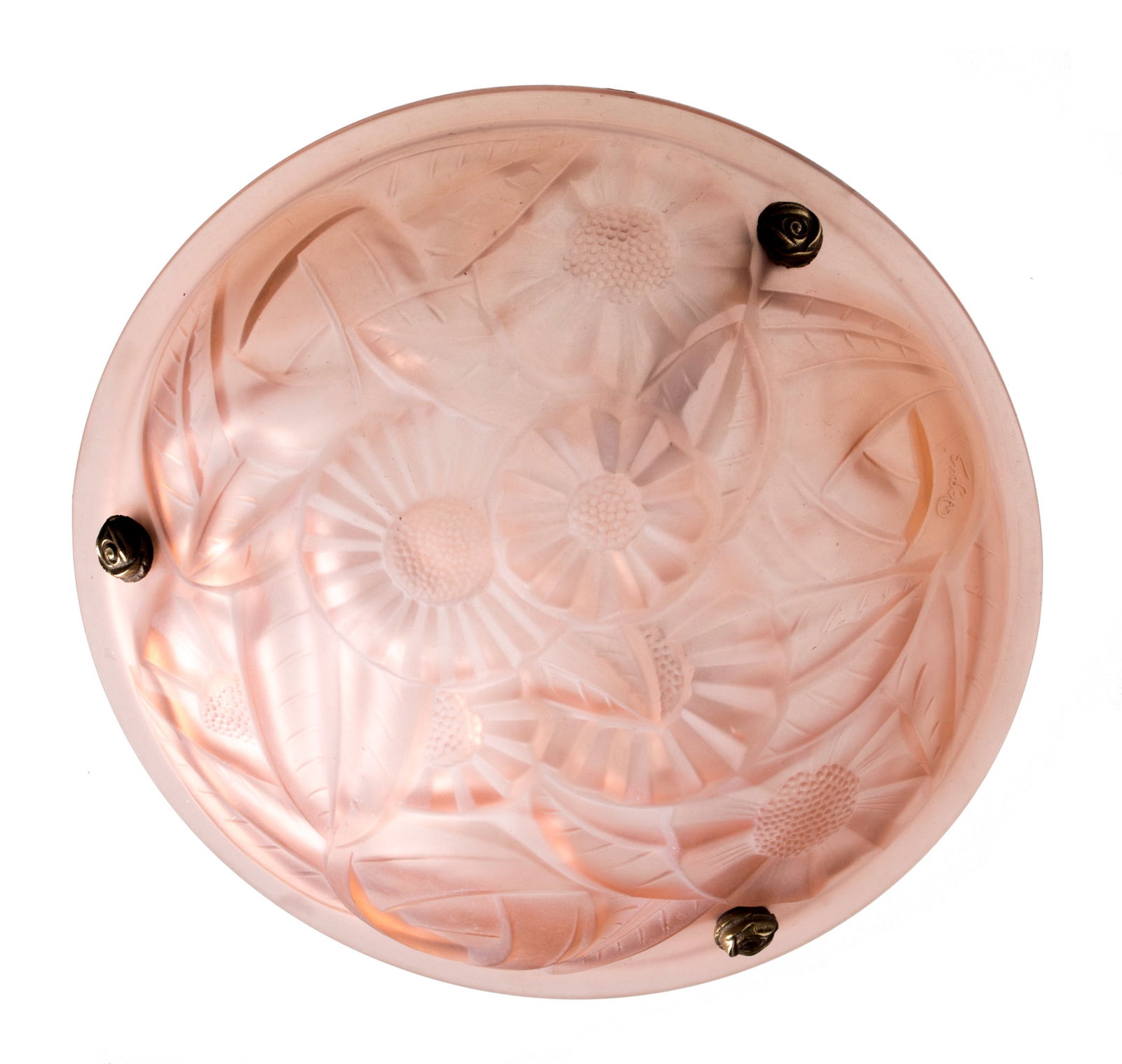 Cubist FRENCH Art-Deco Chandelier Degue David Guéron pink - 3