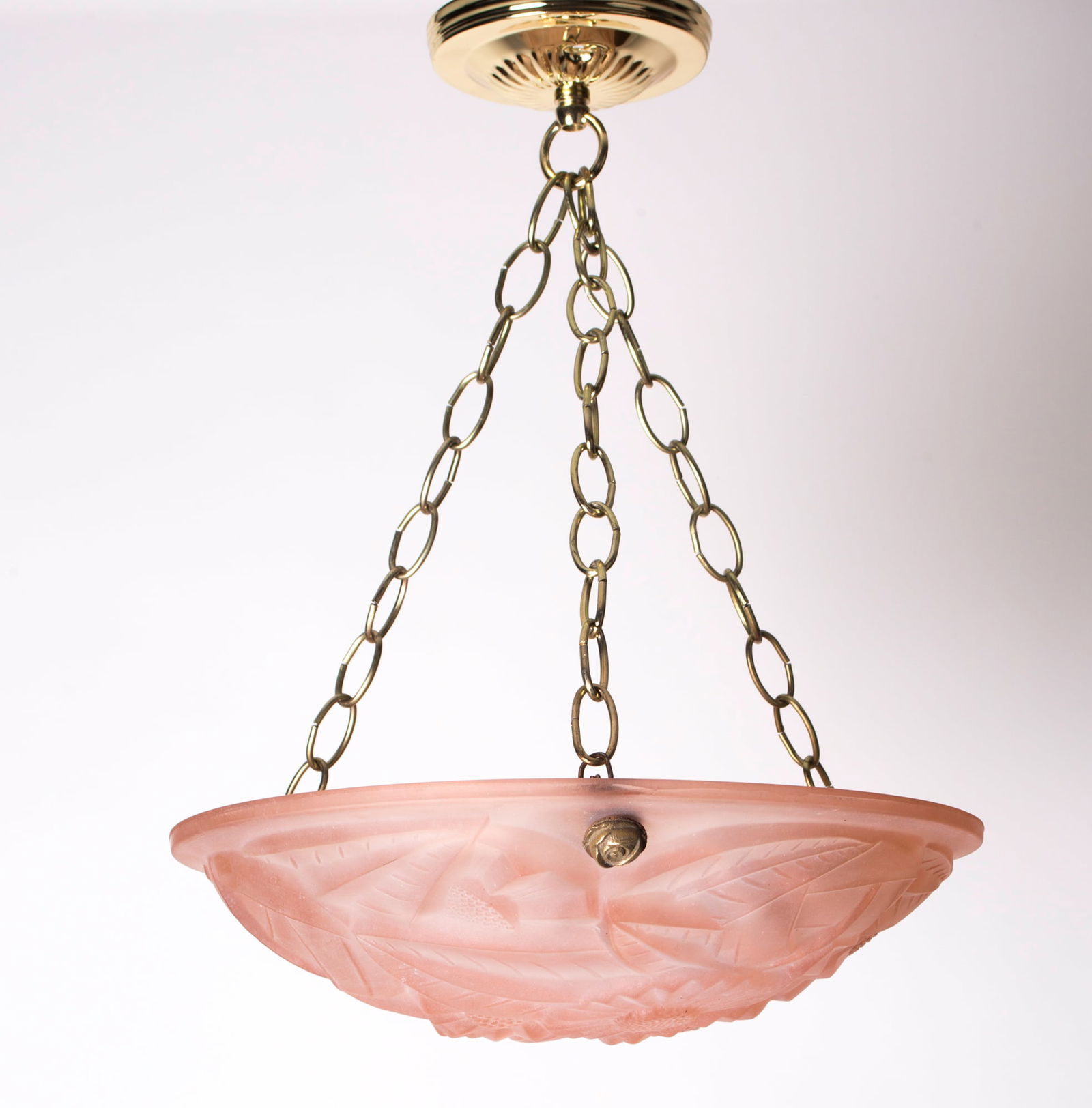 Cubist FRENCH Art-Deco Chandelier Degue David Guéron pink - 4