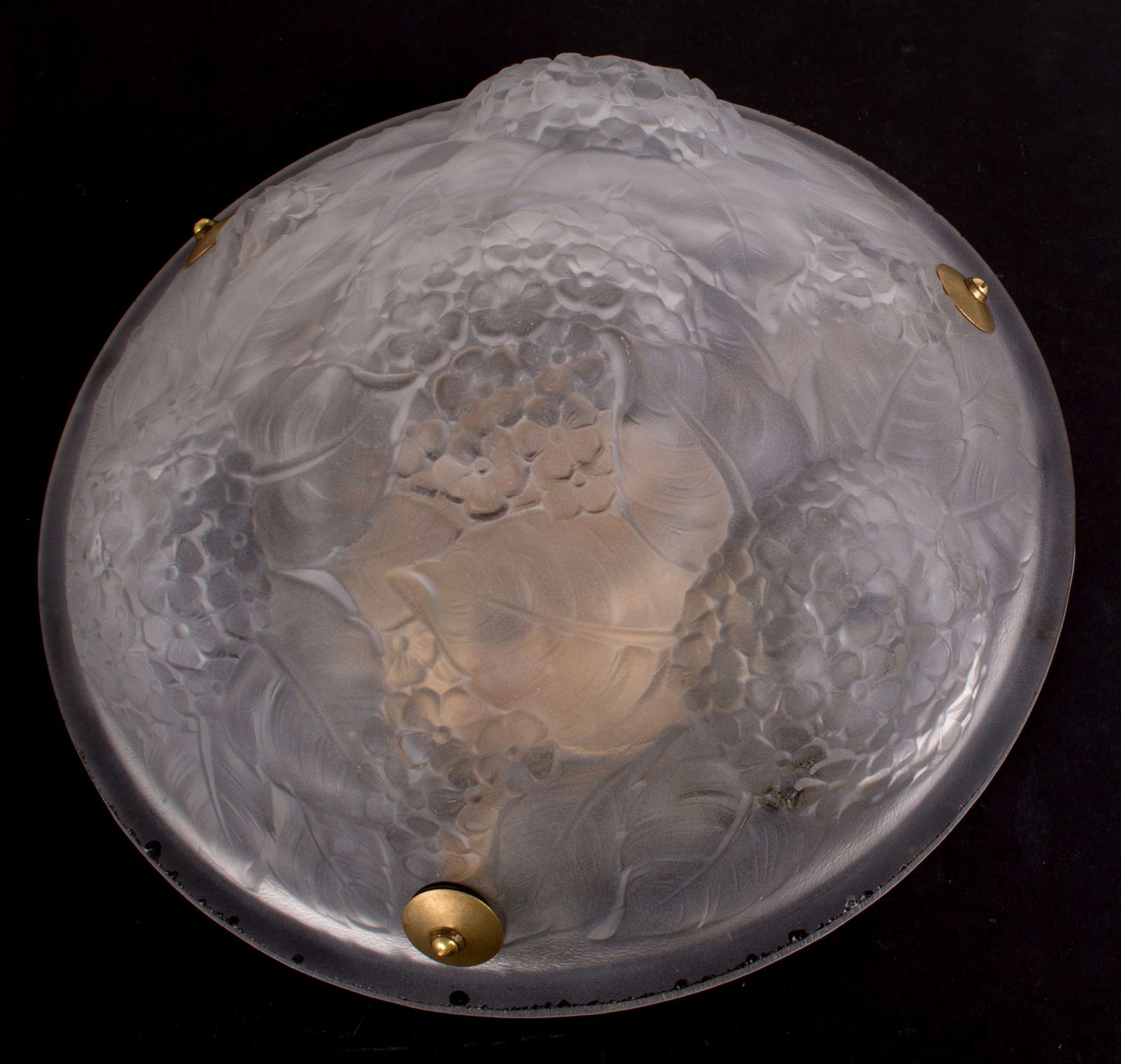 FRENCH ART DECO CHANDELIER GLASS MULLER lilac flower motive - 3