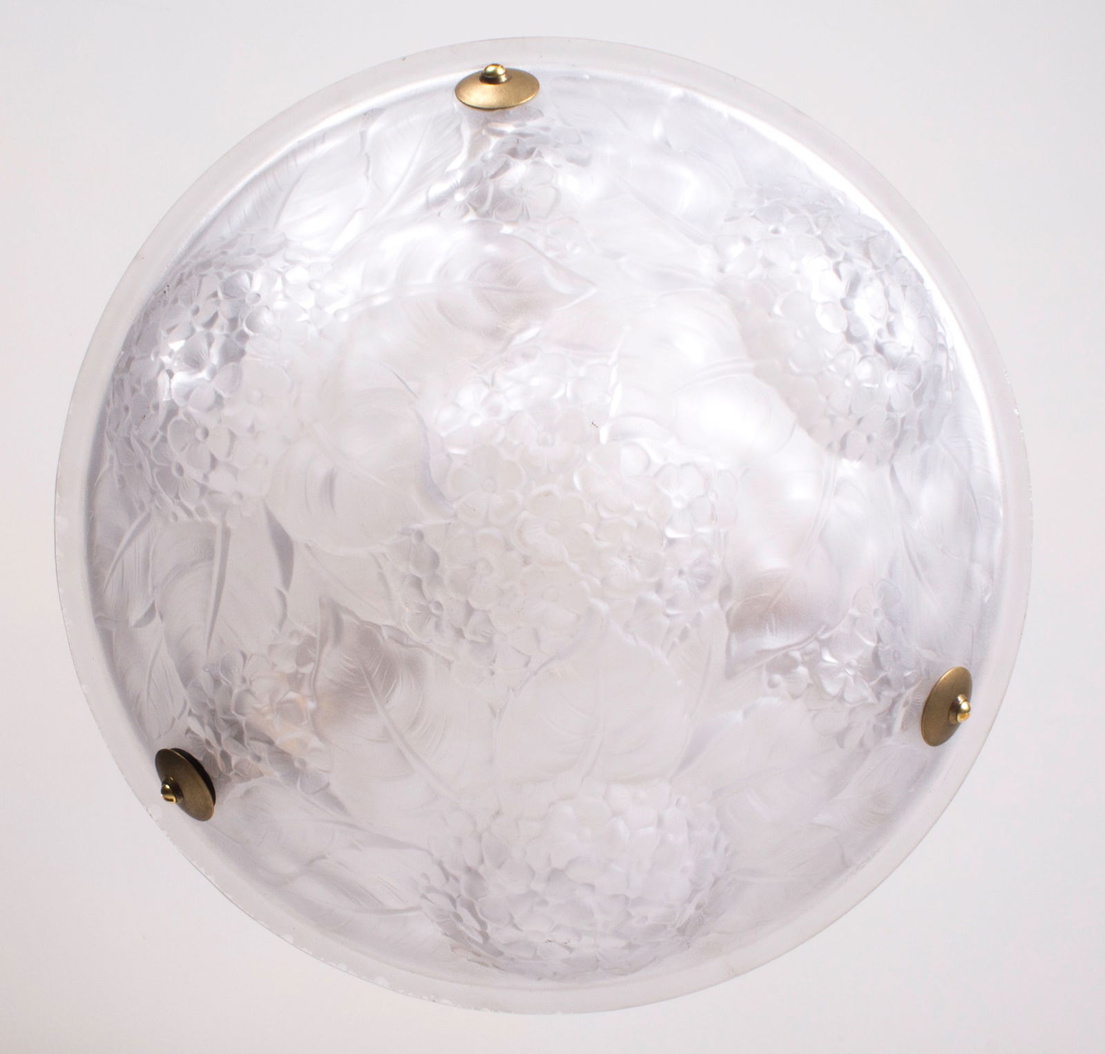 FRENCH ART DECO CHANDELIER GLASS MULLER lilac flower motive - 6