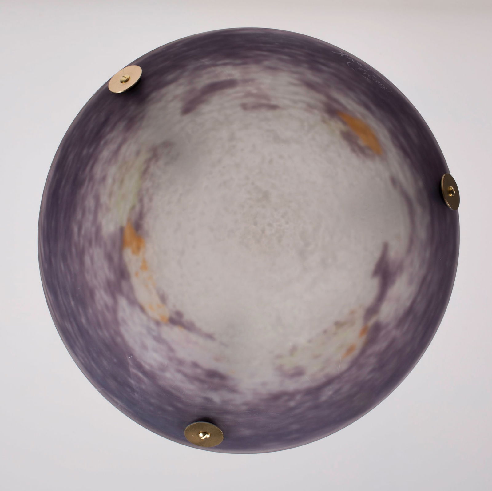 French Art-Deco marmoreal Chandelier Lorain Nancy Croismare purple - 4