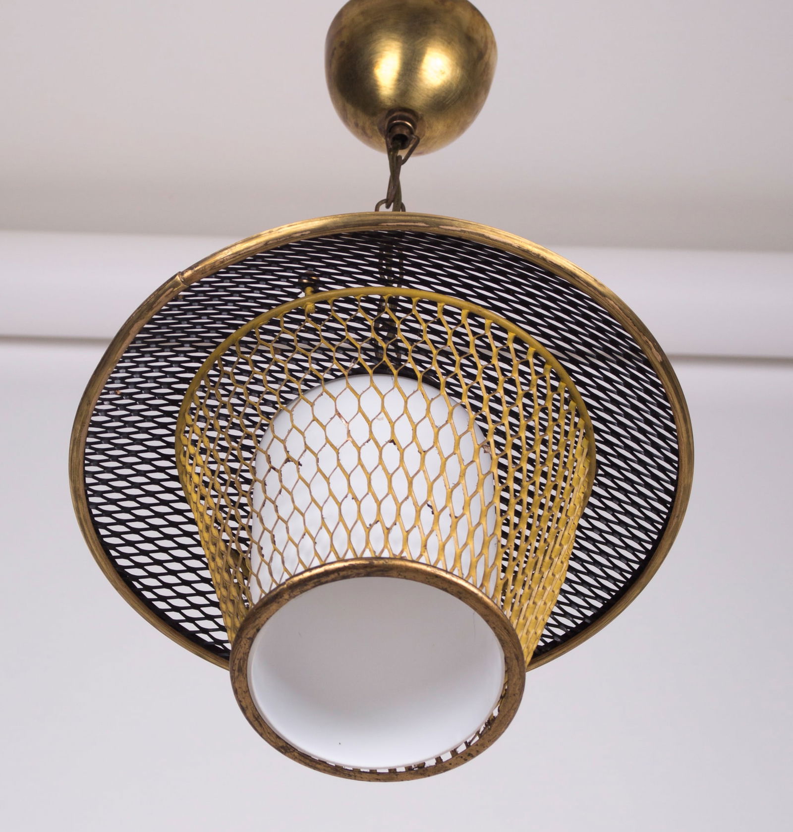 FRENCH modernist lantern pendant Mathieu Mategot - 3