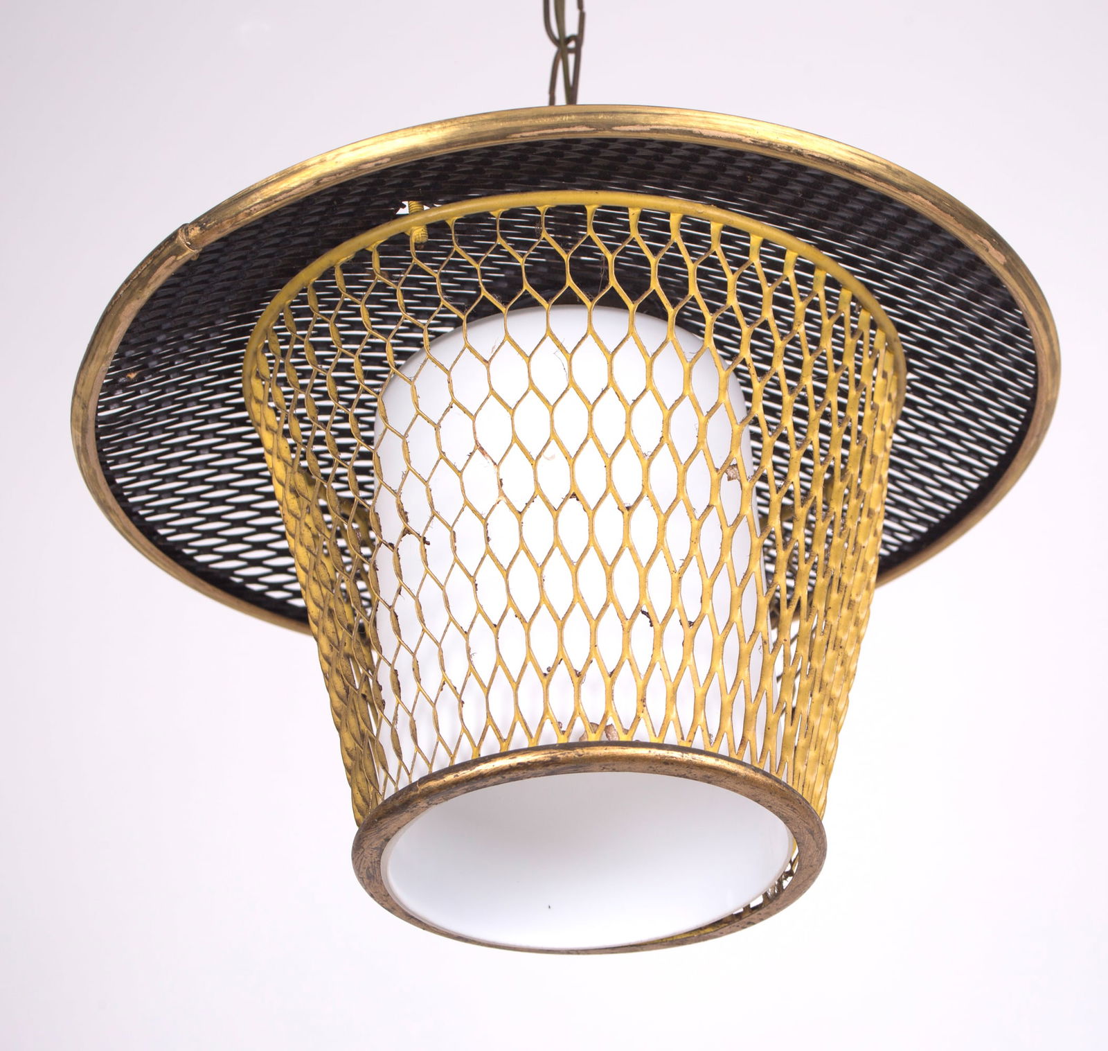 FRENCH modernist lantern pendant Mathieu Mategot - 5