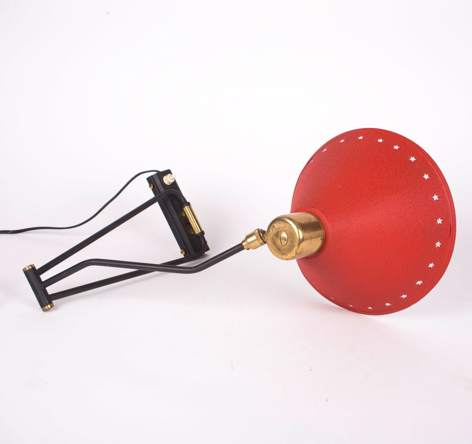 French mid century Rene Mathieu Adjustable Wall Lamp Editions Lunel - 4