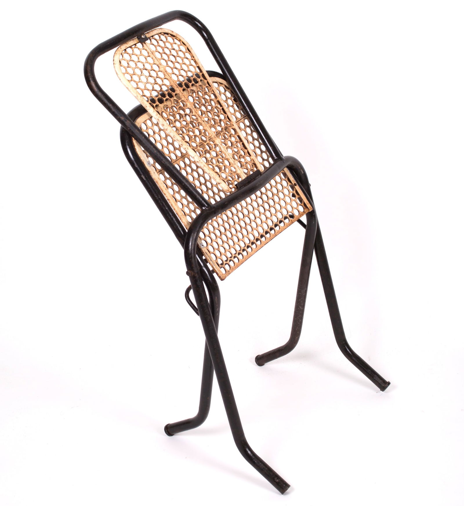 Set of 3 Rene Malaval metal garden chair French mid century - 2