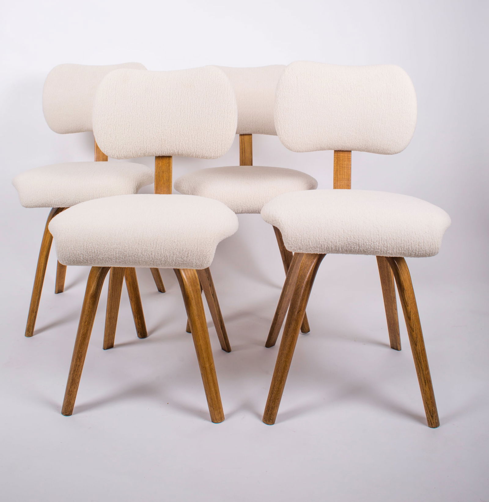 Set of 4 chairs Bow Wood Wilhelm Von Bode Edition Steiner 1950 - 3