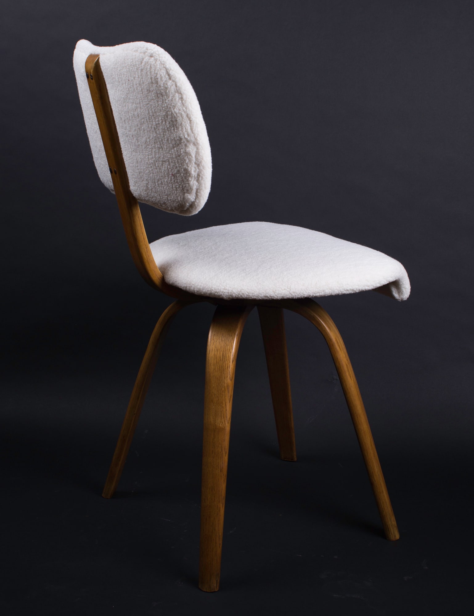 Set of 4 chairs Bow Wood Wilhelm Von Bode Edition Steiner 1950 - 4