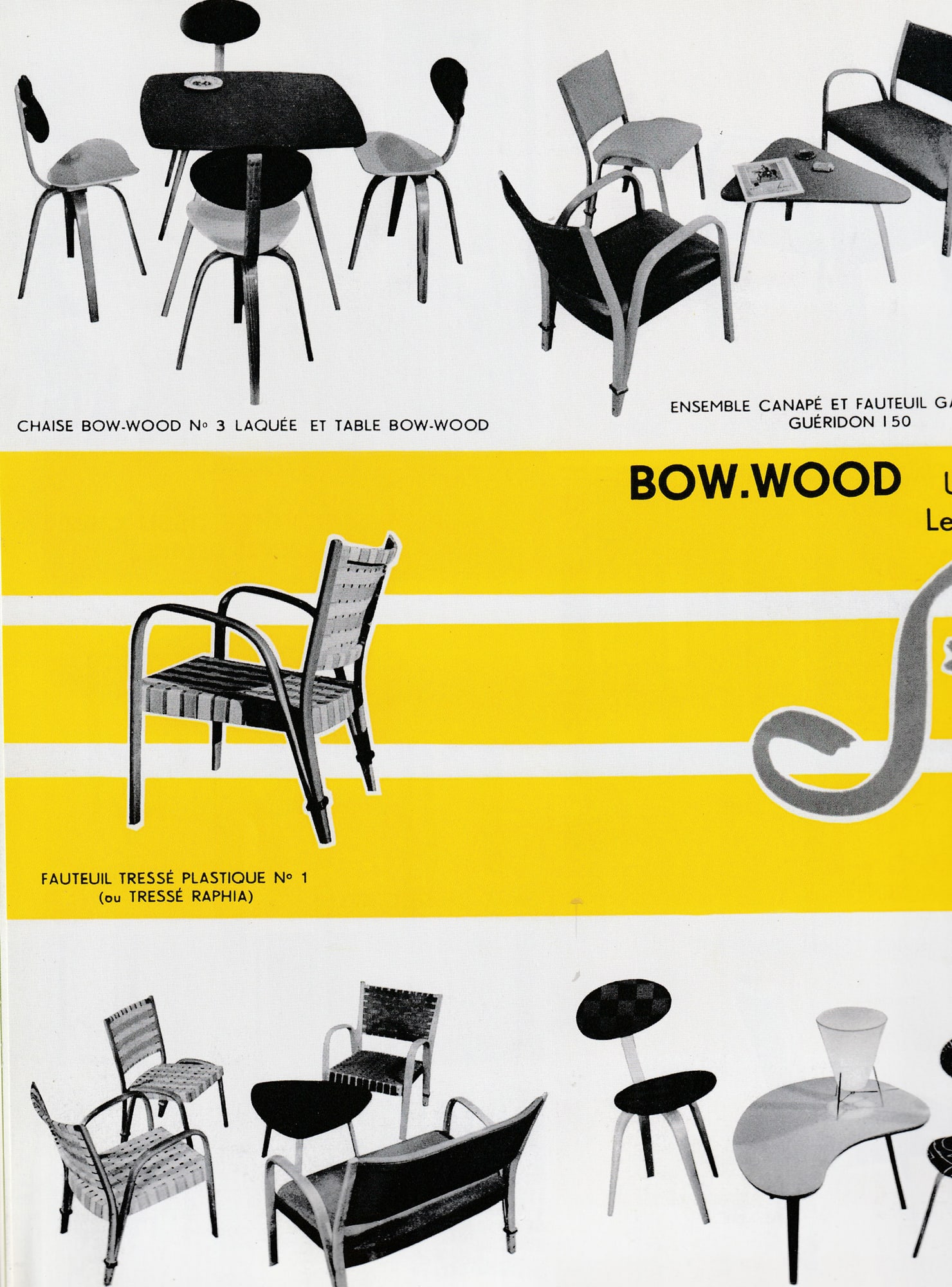 Set of 4 chairs Bow Wood Wilhelm Von Bode Edition Steiner 1950 - 7