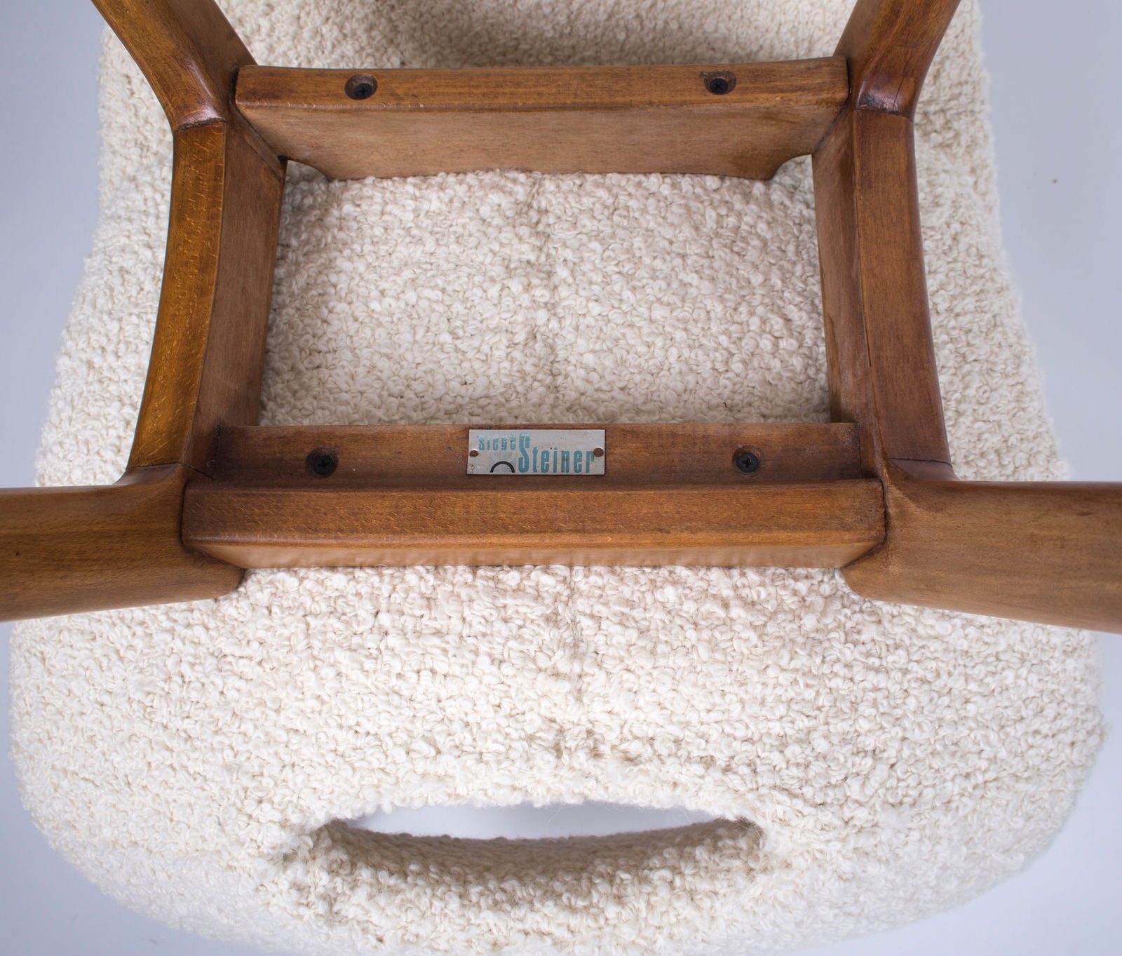 pair of Guariche Amsterdam mid century chair edited by steiner 1954 boucle - 3