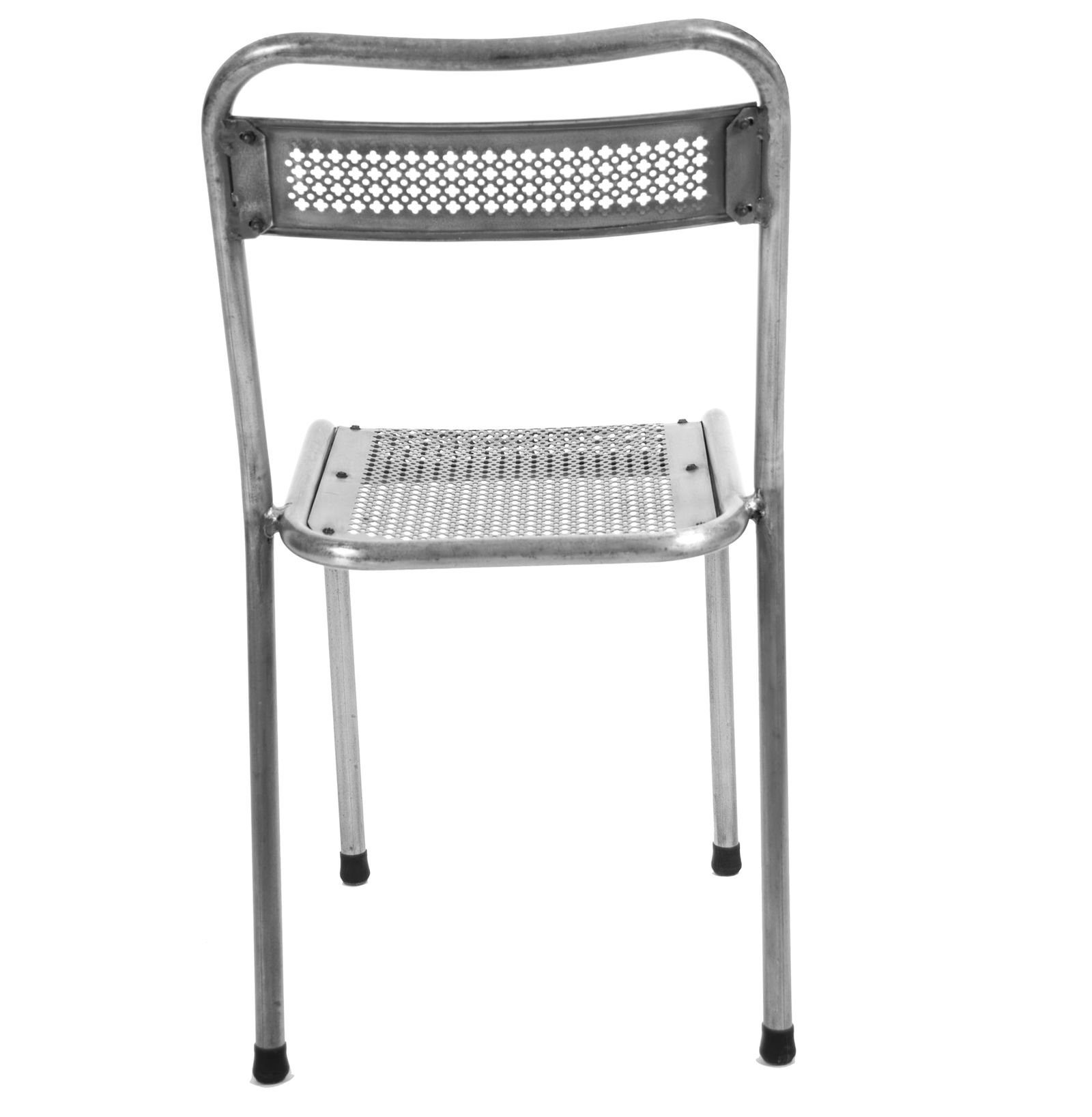 MATHIEU MATEGOT pair of metal chair rigitulle french mid century - 10