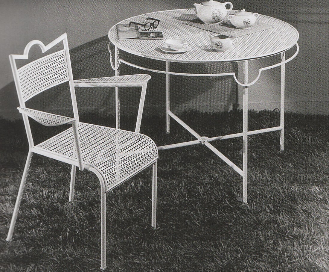 MATHIEU MATEGOT pair of metal chair rigitulle french mid century - 8