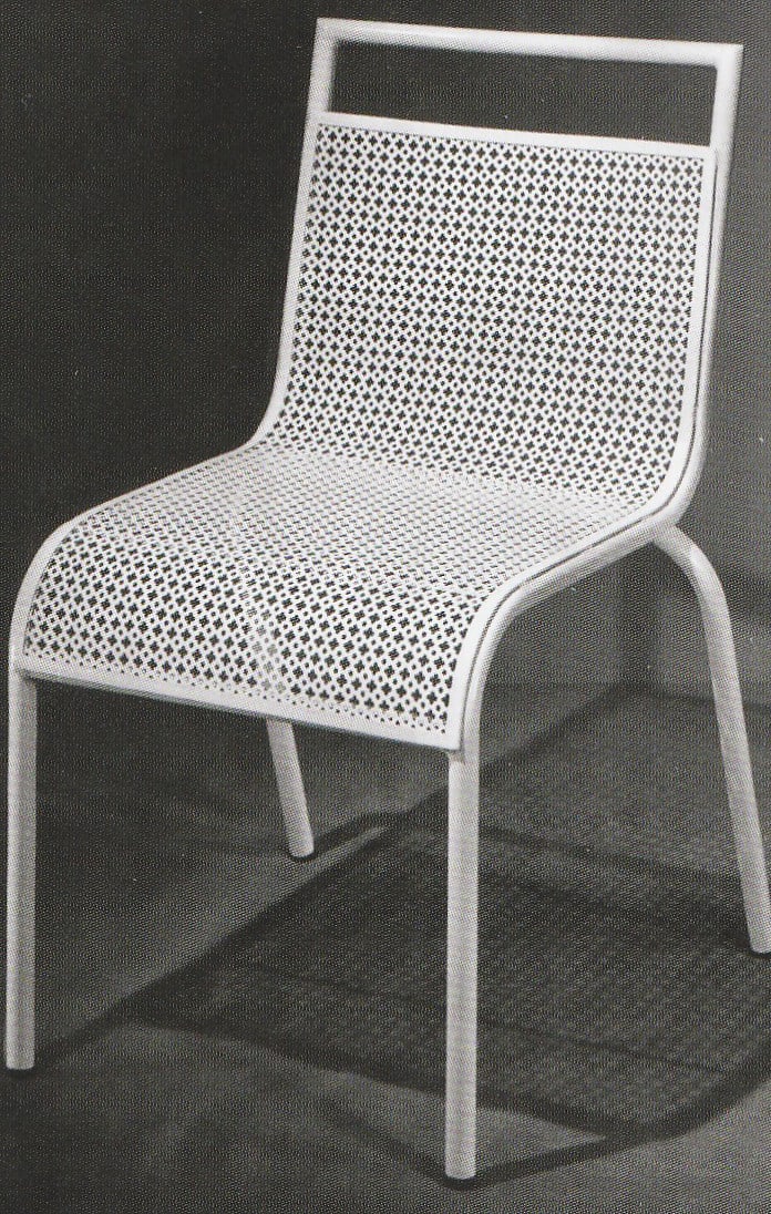 MATHIEU MATEGOT pair of metal chair rigitulle french mid century - 9