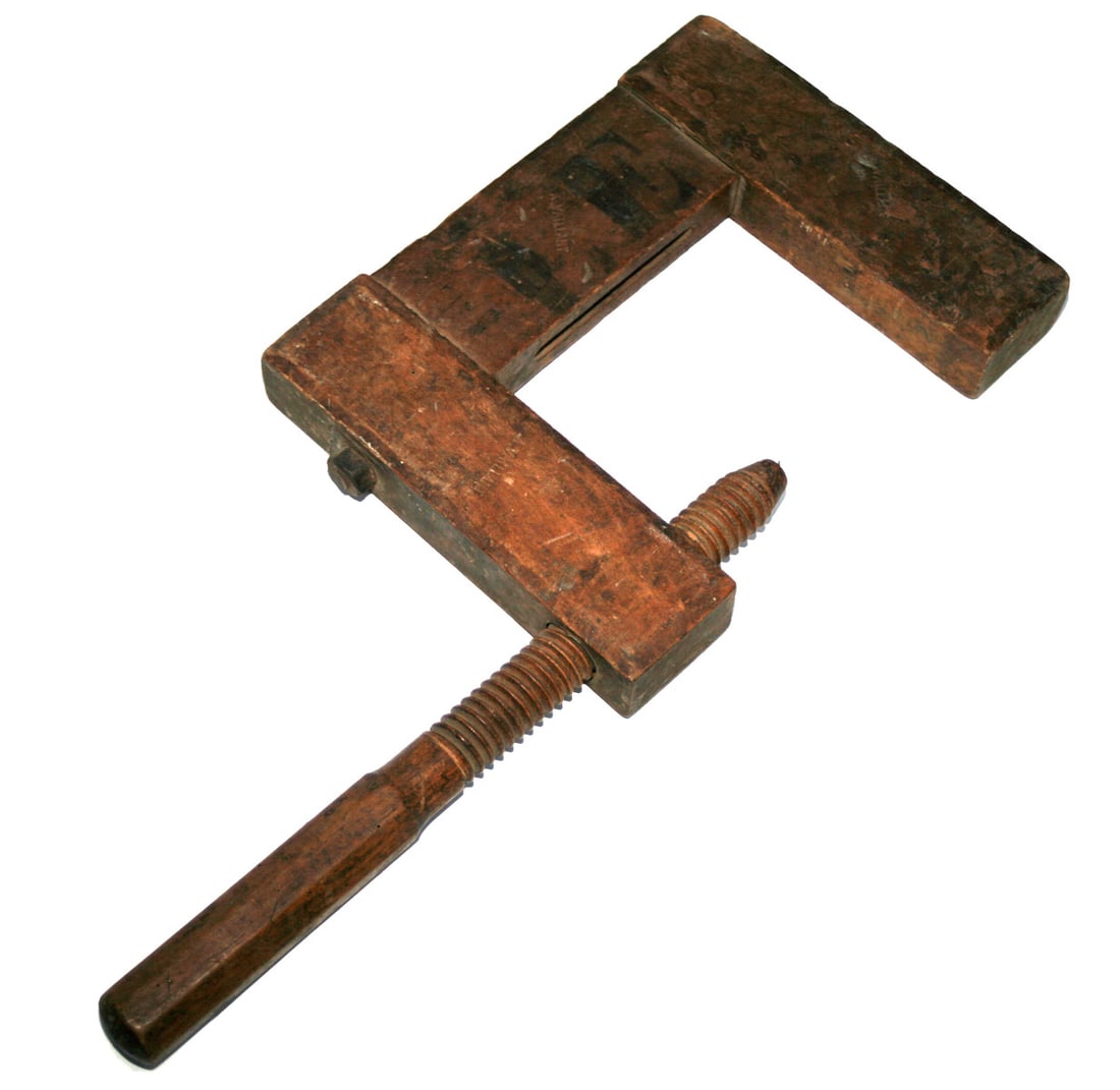 pair of Antique Wood extensible clamp 19th - 2