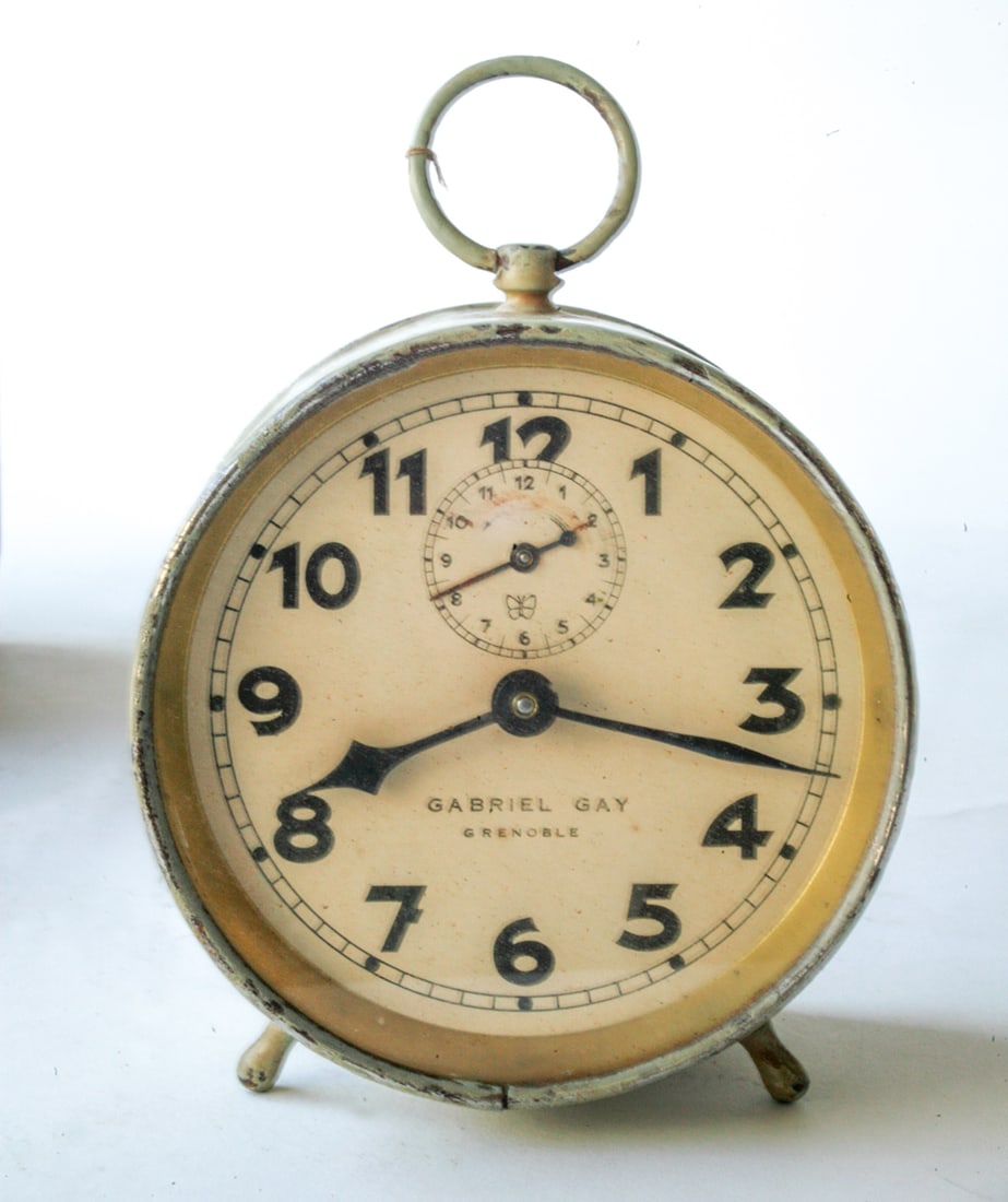 French green art deco alarm Gabriel Gay Grenoble (1 of 2)