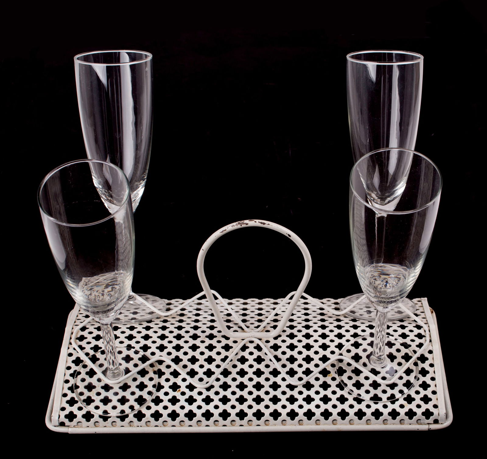 FRENCH MODERNIST Set bottle and Glass carrier MATEGOT Mid century RIGITULLE - 2