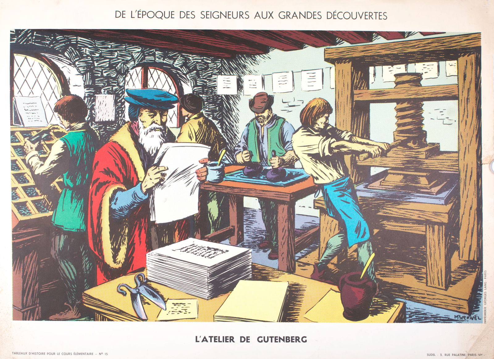 Vintage History French School Poster, Sudel , plate 11 and 15 double si - 2