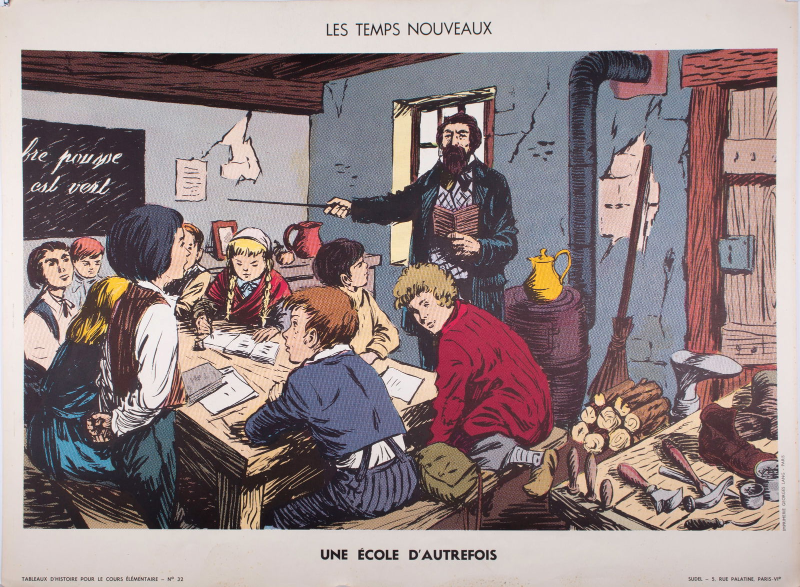 Vintage History French School Poster, Sudel plate 32 Napoleon circa 1950 - 3