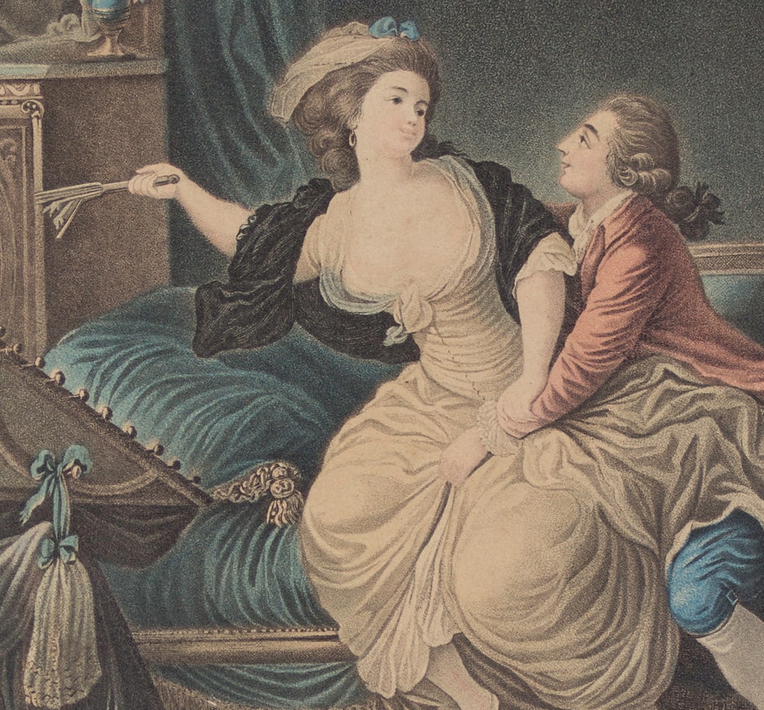 Broken fan French Engraving 18 th. - 2