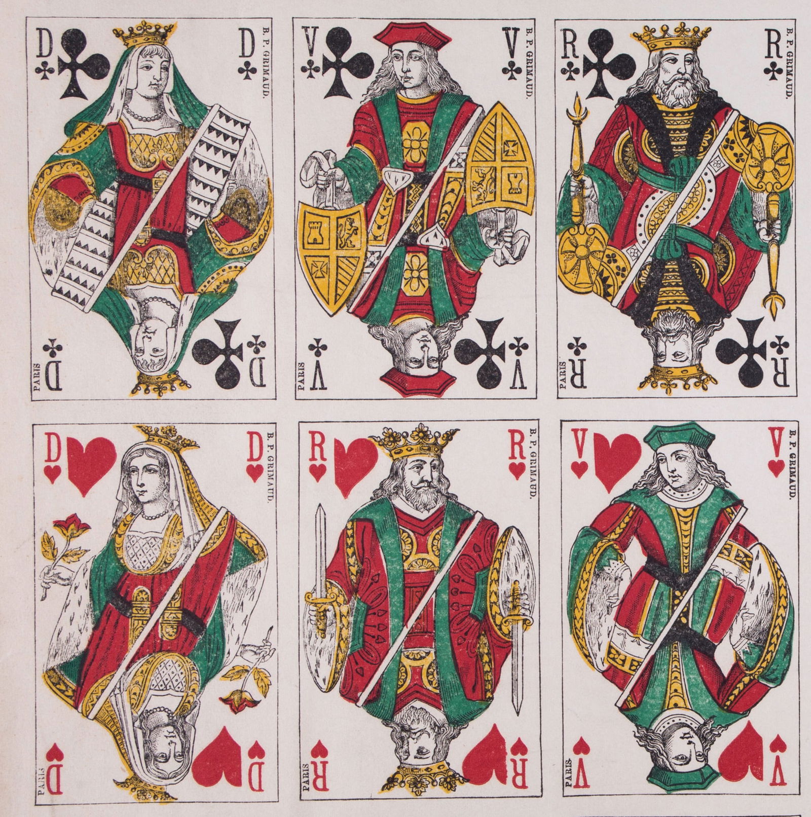 Uncut sheet playing card French suite Grimaud - 3