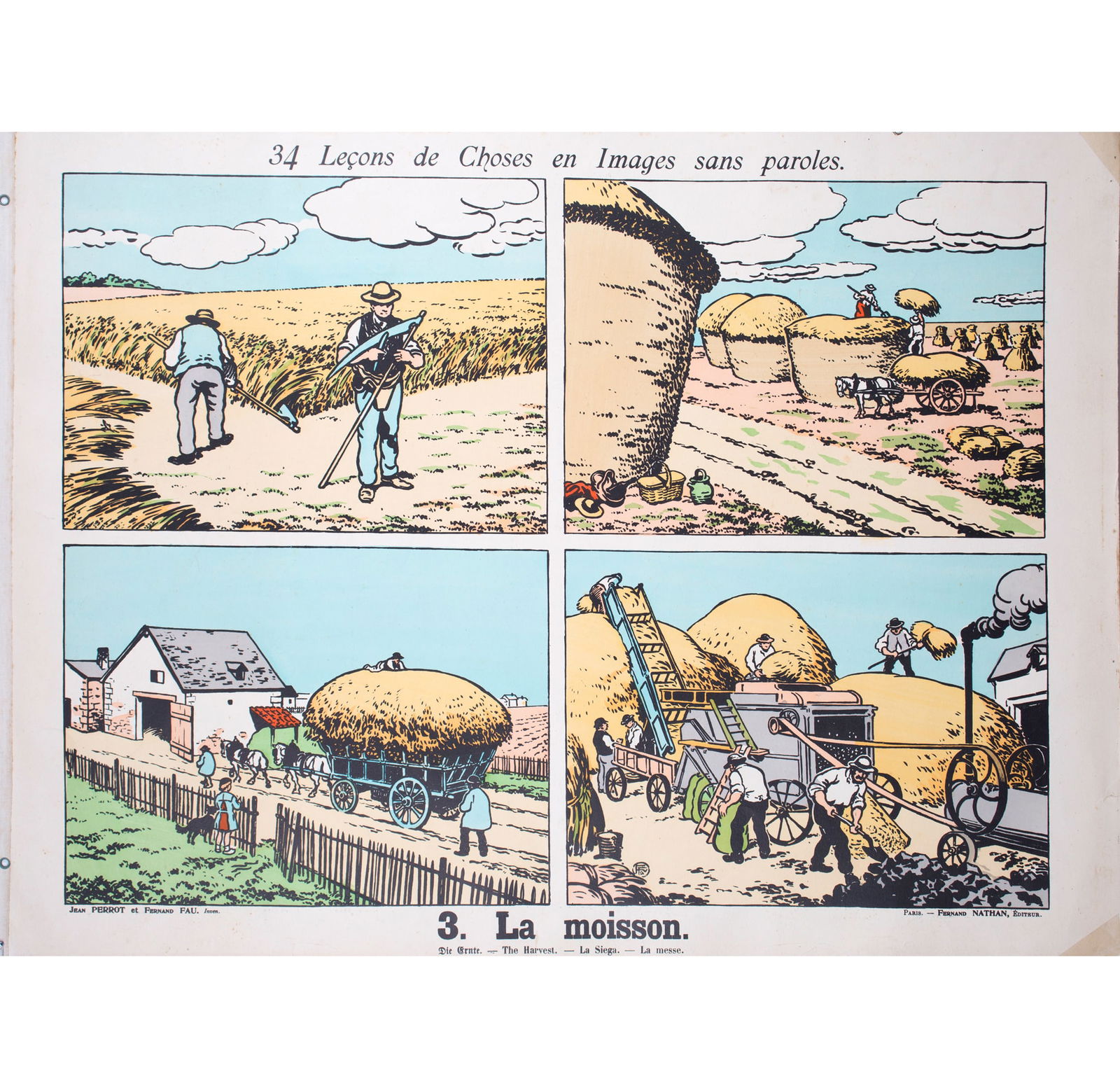 Vintage French School Poster Fernand Nathan Farming - Double-Sided 1920/1940 - 2