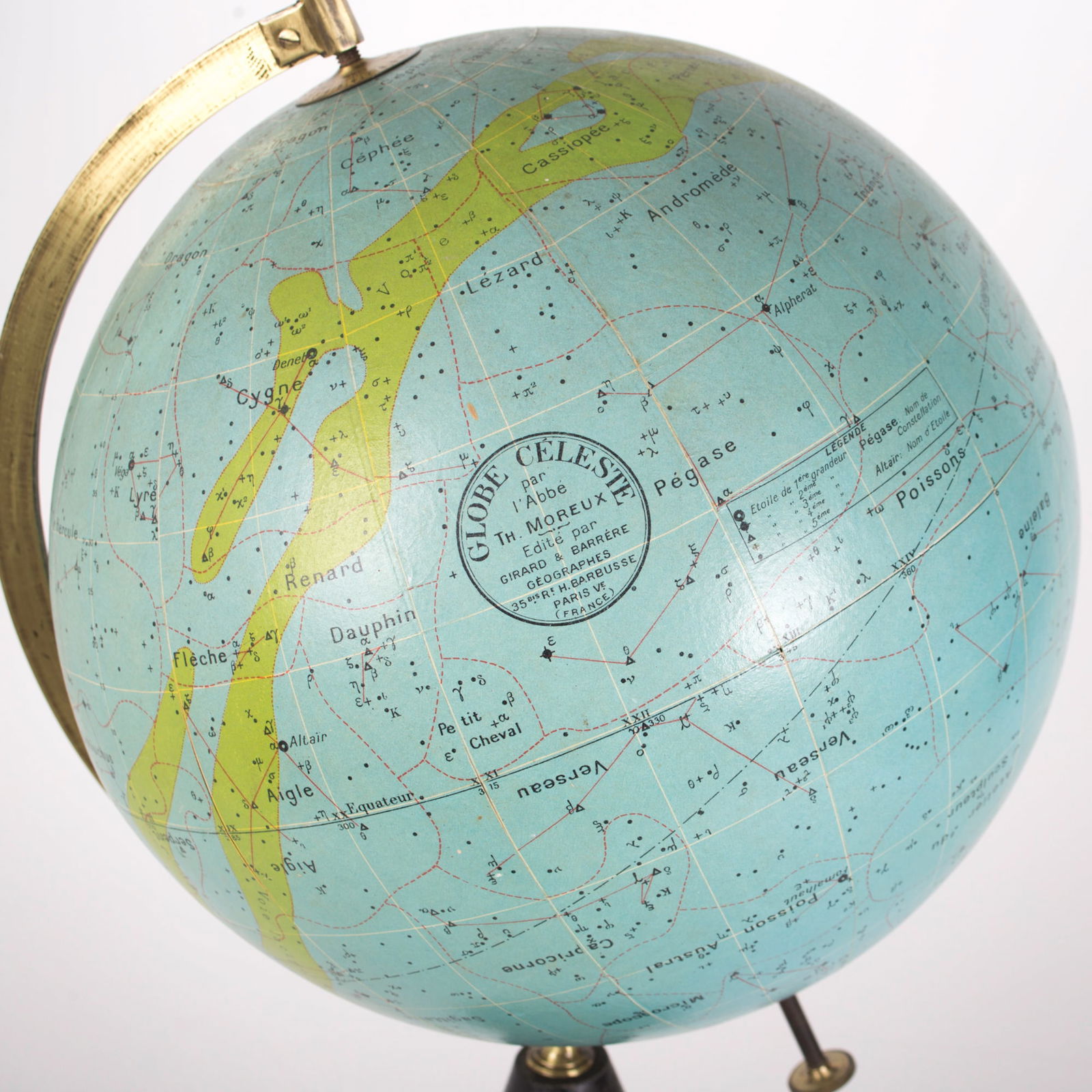 French 13" Girard Barrere celestial globe T. Moreux Astronomer - 2