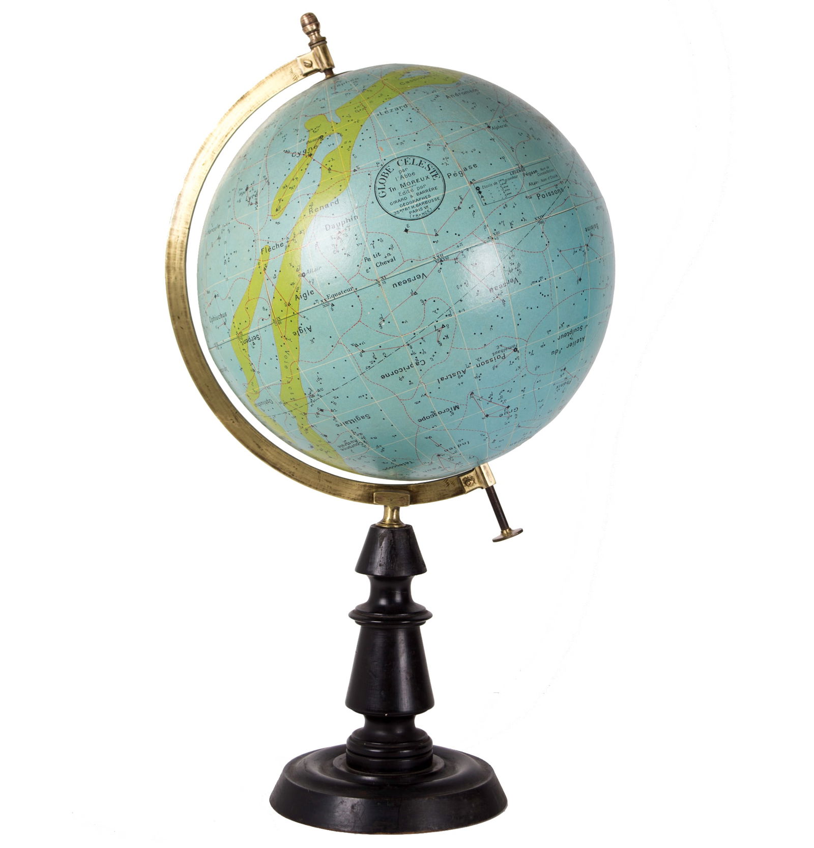 French 13" Girard Barrere celestial globe T. Moreux Astronomer - 4