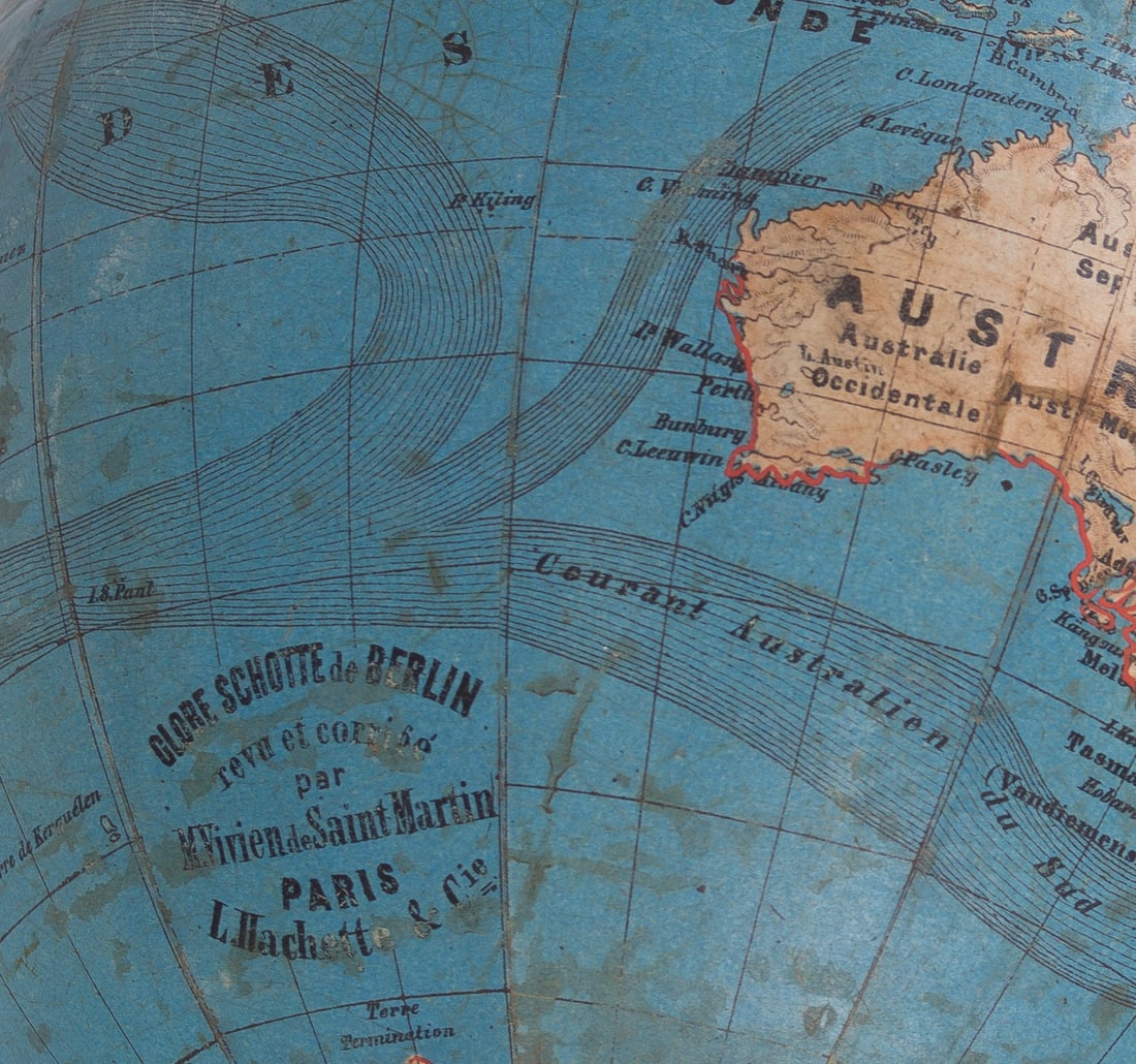 1860's 7" Vivien de Saint Martin Shotte editor French terrestrial globe - 4