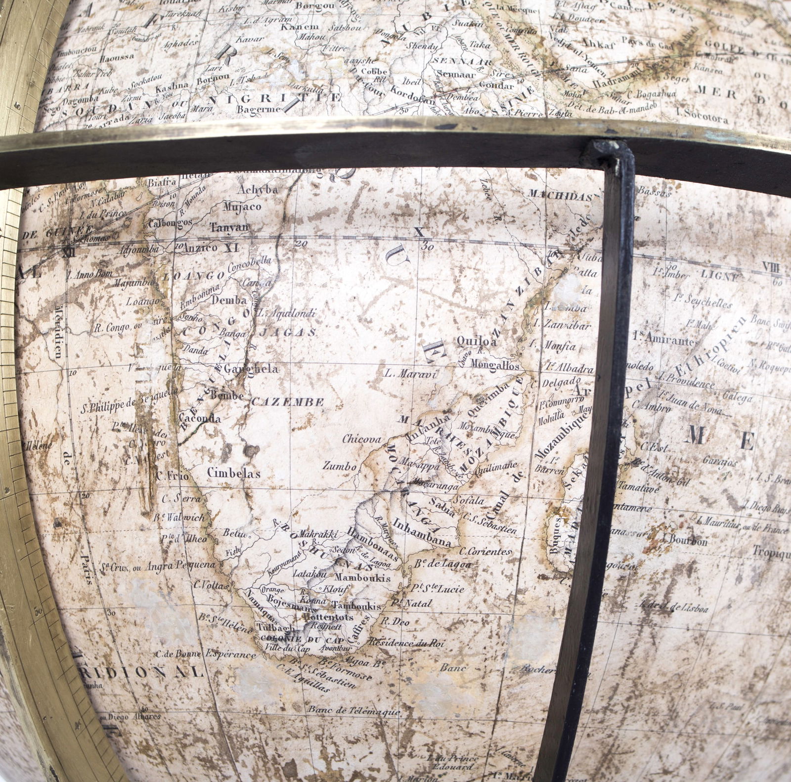 1831 Charles Dien 14" FRENCH TERRESTRIAL GLOBE ANTIQUE BRASS MERIDIEN - 10