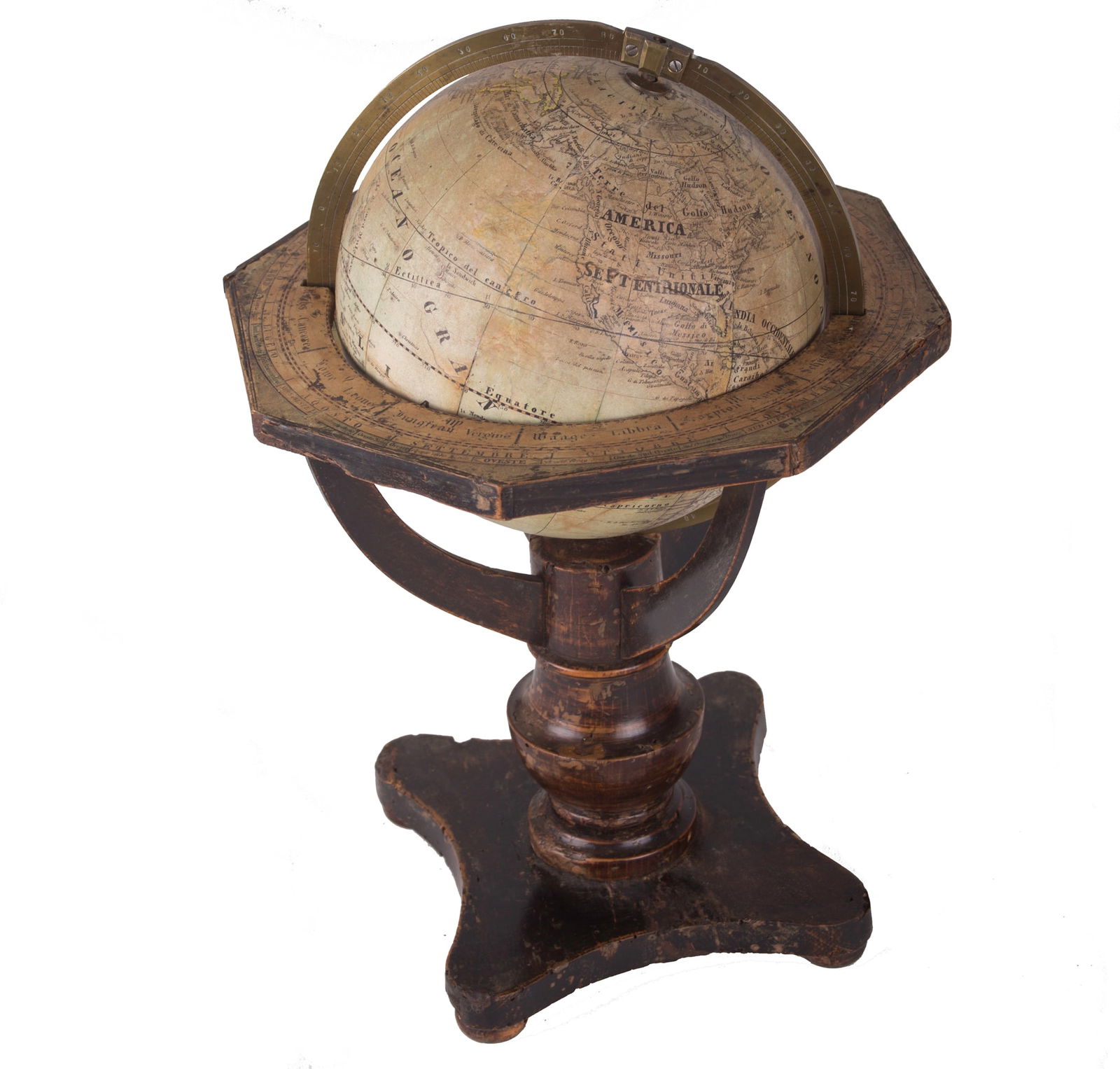 Abel Klinger 6 inches terrestrial globe 1860 Italian edition - 3