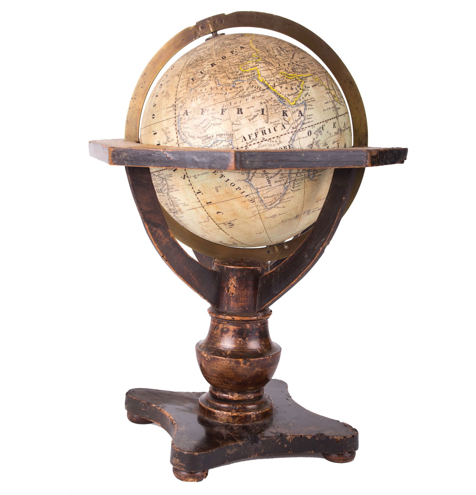 Abel Klinger 6 inches terrestrial globe 1860 Italian edition - 4