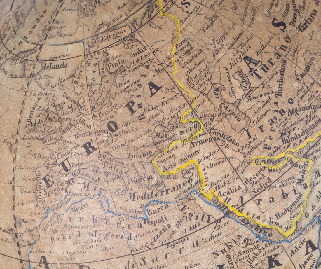 Abel Klinger 6 inches terrestrial globe 1860 Italian edition - 8