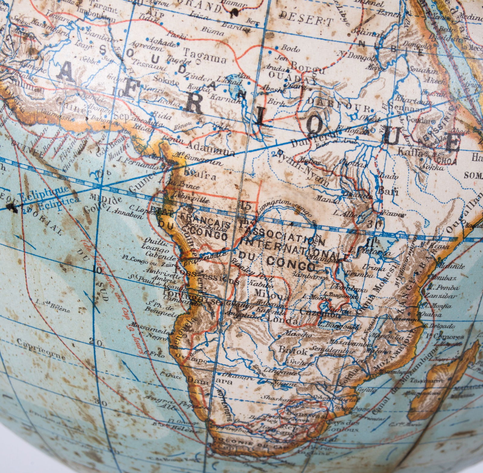 French Ikelmer terrestrial globe 11 inches 1880 school globe - 4