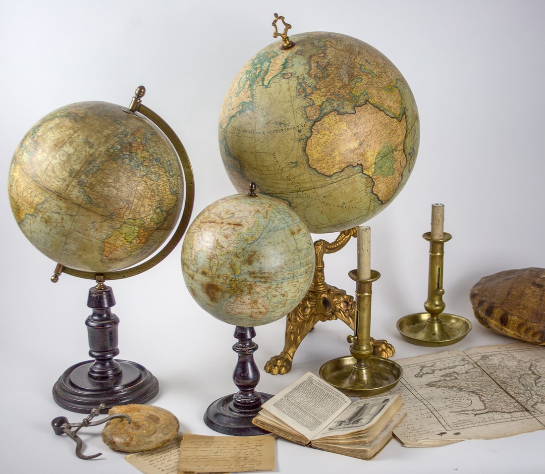 LEBEGUE 14" FRENCH TERRESTRIAL GLOBE ANTIQUE - 10