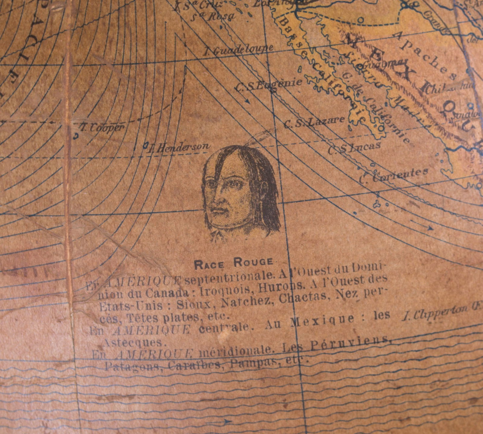 1880 antique terrestrial globe Windels - 6