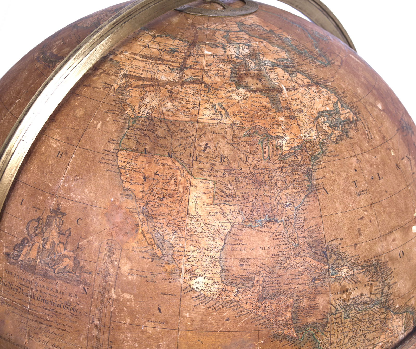 18-inch W & T M Bardin terrestrial globe on stand, English, 1843 - 10
