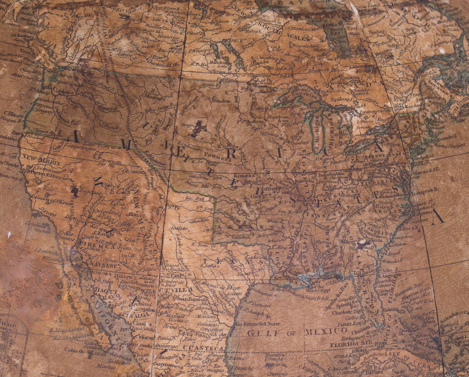 18-inch W & T M Bardin terrestrial globe on stand, English, 1843 - 11