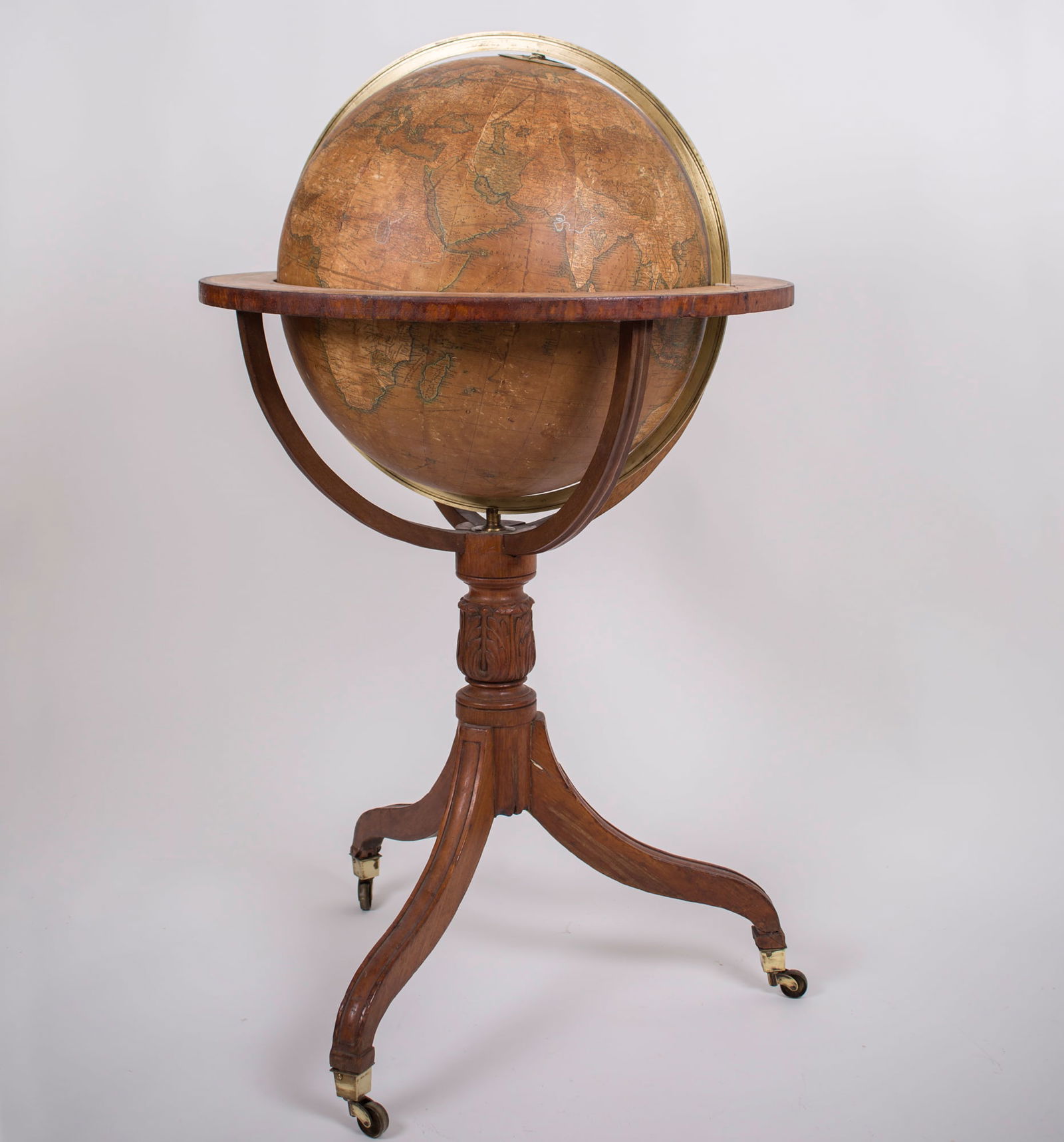 18-inch W & T M Bardin terrestrial globe on stand, English, 1843 - 9