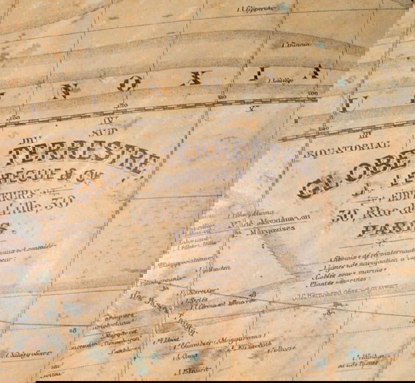 1880 LEBEGUE 14" Pair FRENCH TERRESTRIAL GLOBE with Celestial globe ANTIQUE - 6