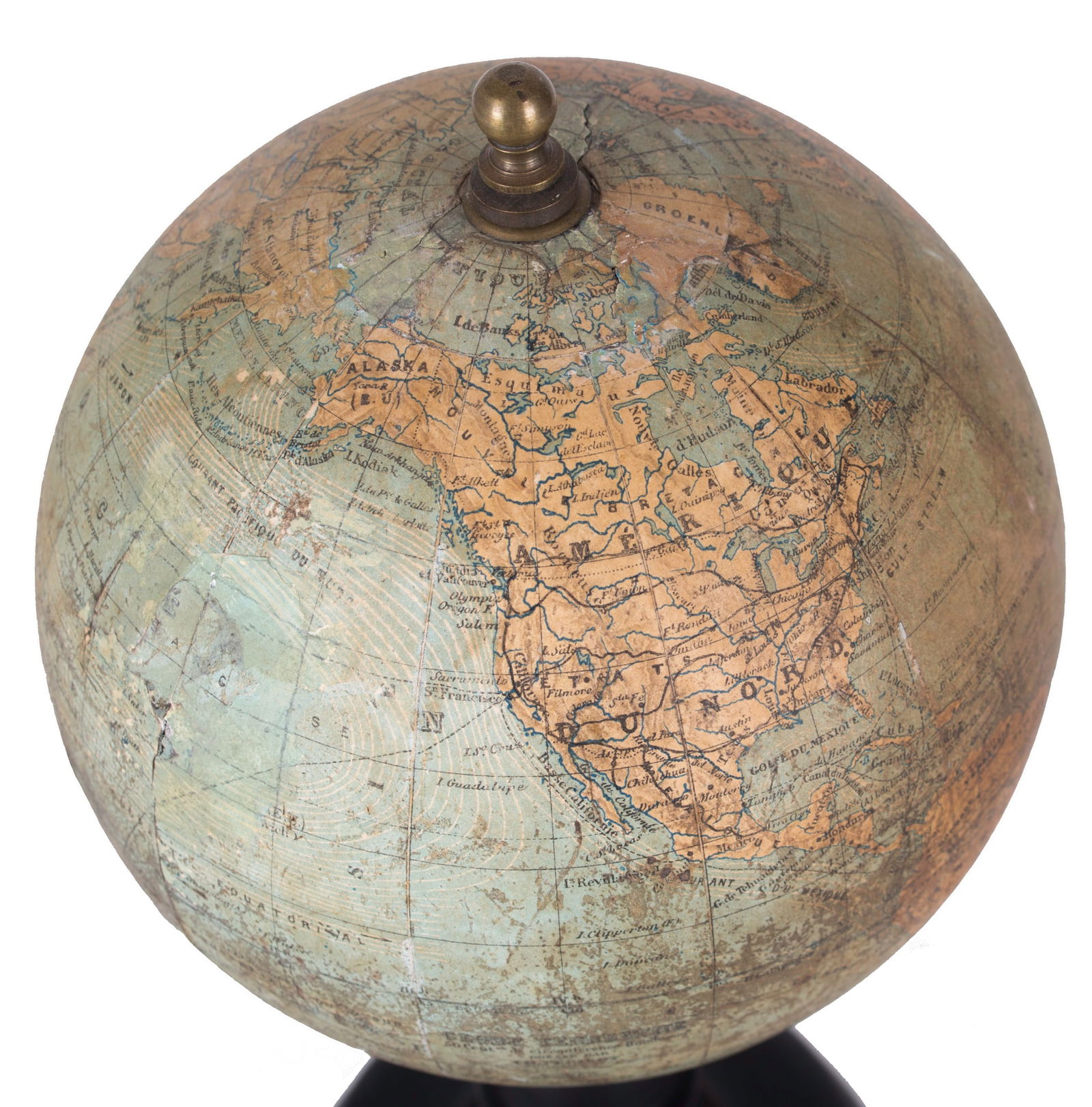 Delagrave desk top French terrestrial globe 1871 - 3