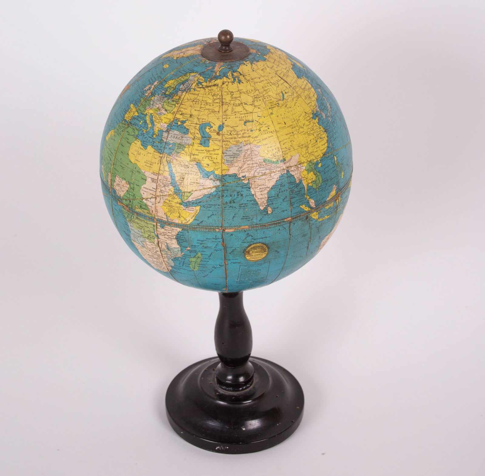 6" TERRESTRIAL ANTIQUE TABLE GLOBEWEBER COSTELLO 1930 - 3