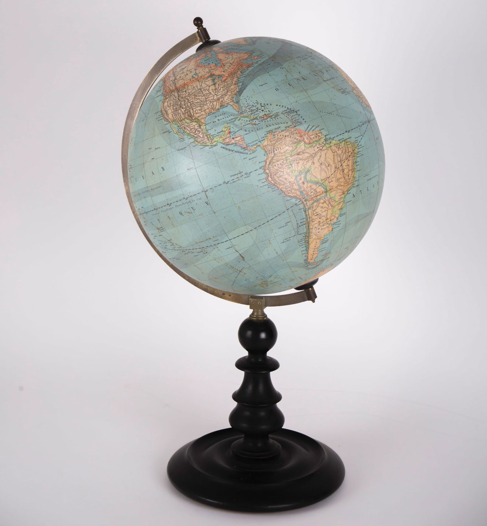 1870's 13" Vivien de Saint Martin FRENCH ANTIQUE TERRESTRIAL GLOBE MAPPEMONDE - 2
