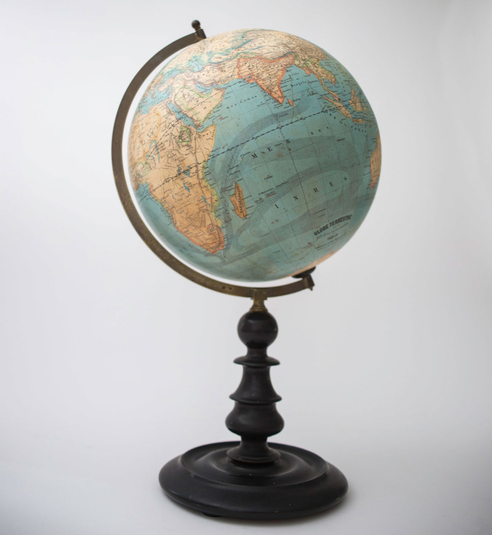 1870's 13" Vivien de Saint Martin FRENCH ANTIQUE TERRESTRIAL GLOBE MAPPEMONDE - 5