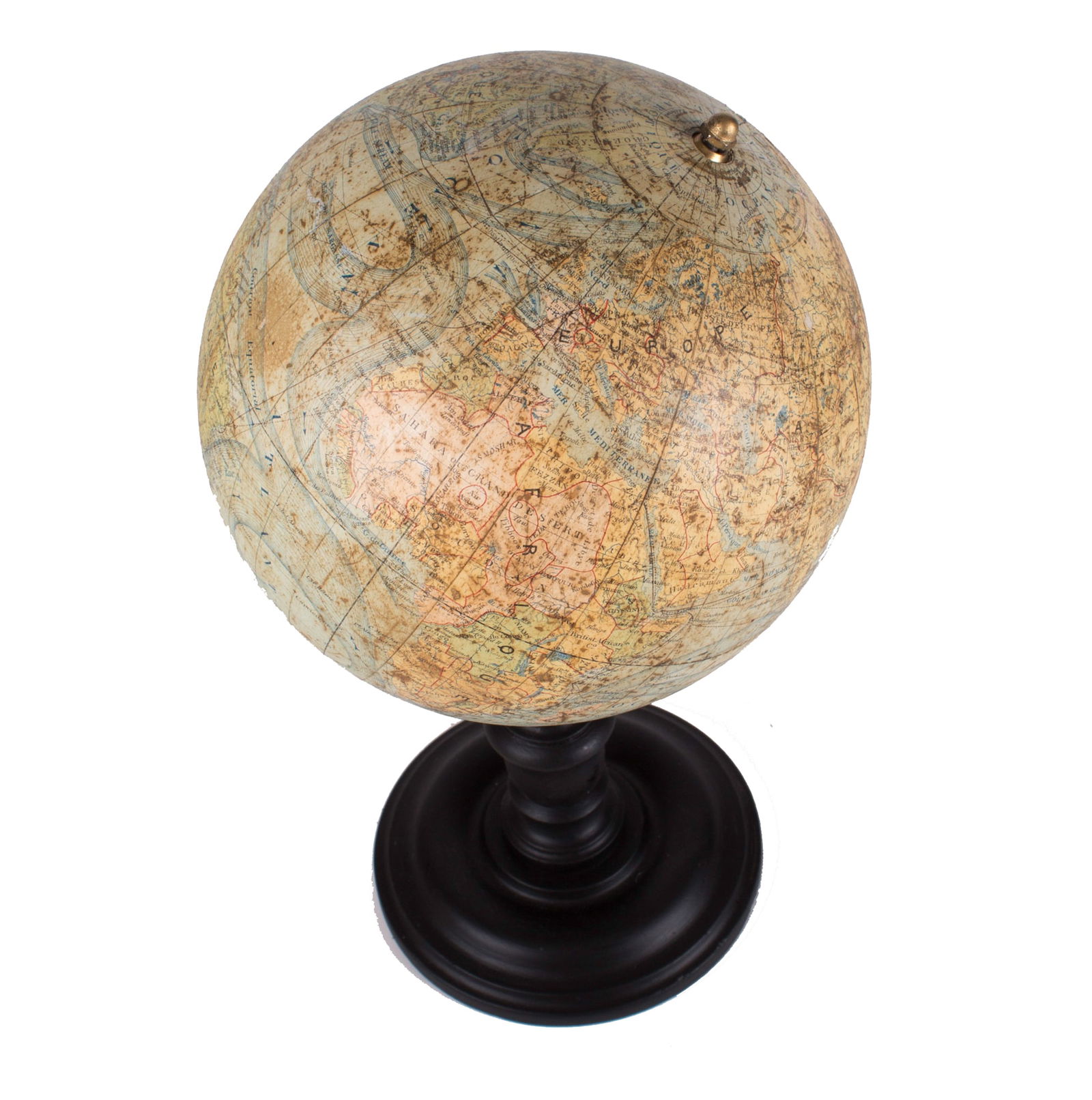 1880 Small 8" LEBEGUE FRENCH ANTIQUE TERRESTRIAL GLOBE MAPPEMONDE - 2