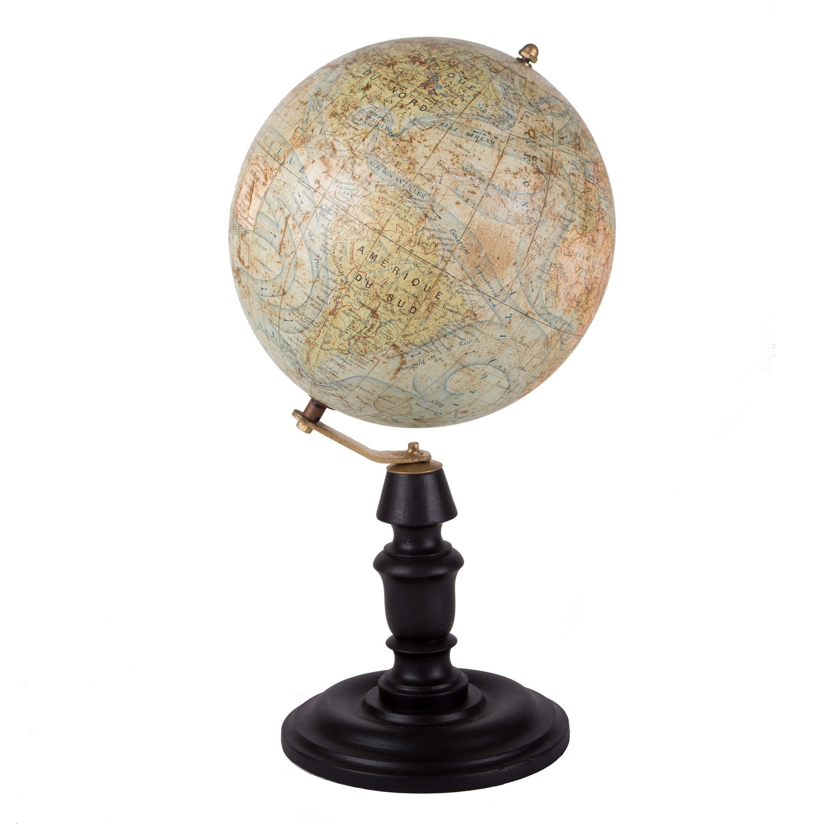 1880 Small 8" LEBEGUE FRENCH ANTIQUE TERRESTRIAL GLOBE MAPPEMONDE - 3