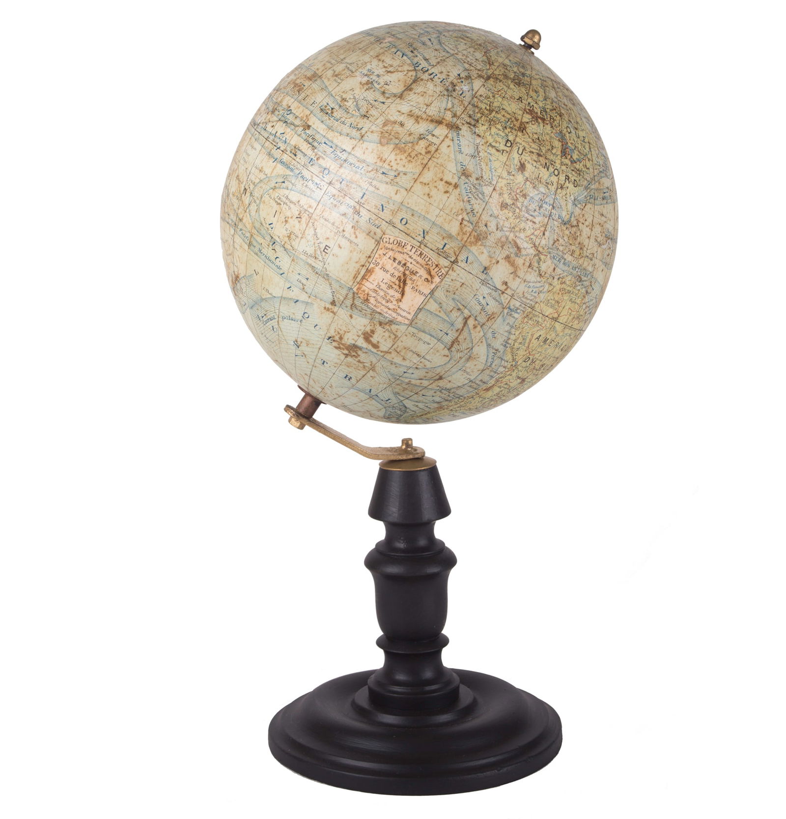 1880 Small 8" LEBEGUE FRENCH ANTIQUE TERRESTRIAL GLOBE MAPPEMONDE - 4
