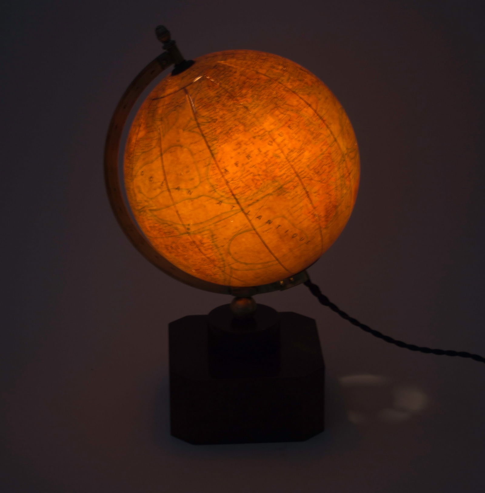 1920 ADNET FRENCH TERRESTRIAL GLASS GLOBE FOREST ART DECO MODERNIST - 5