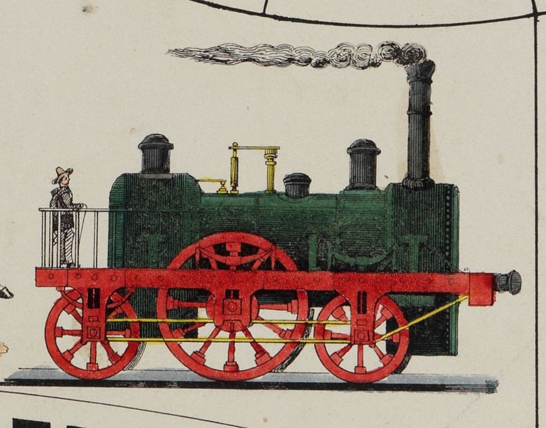 The Race Around the World, Coqueret, publisher, lithographs. H. Jannin, Paris," - 2