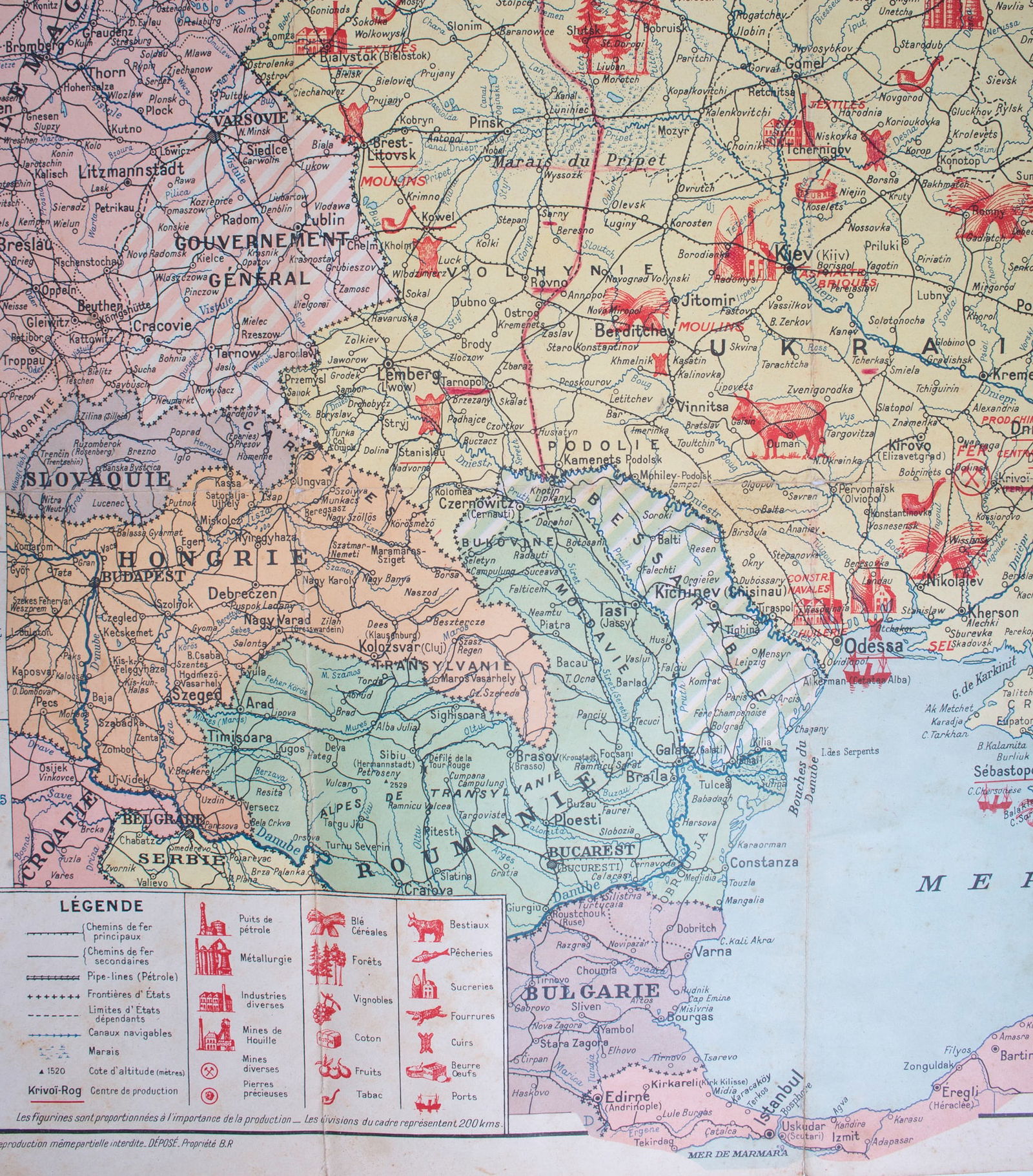 Large French map of the USSR /URSS 1941 school aid Soviet Union - 3